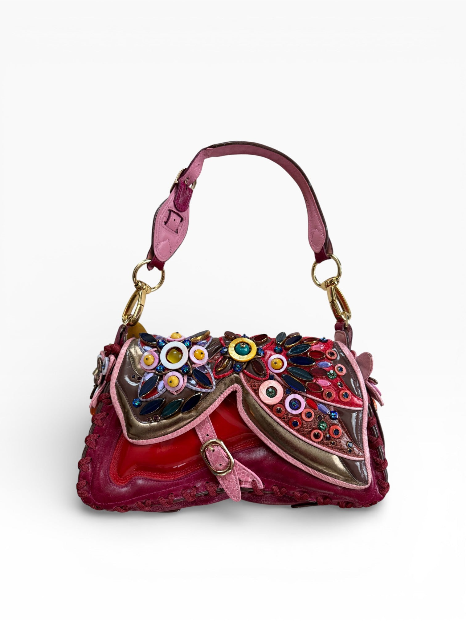 Bracher Emden Jeweled Patchwork Shoulder Bag