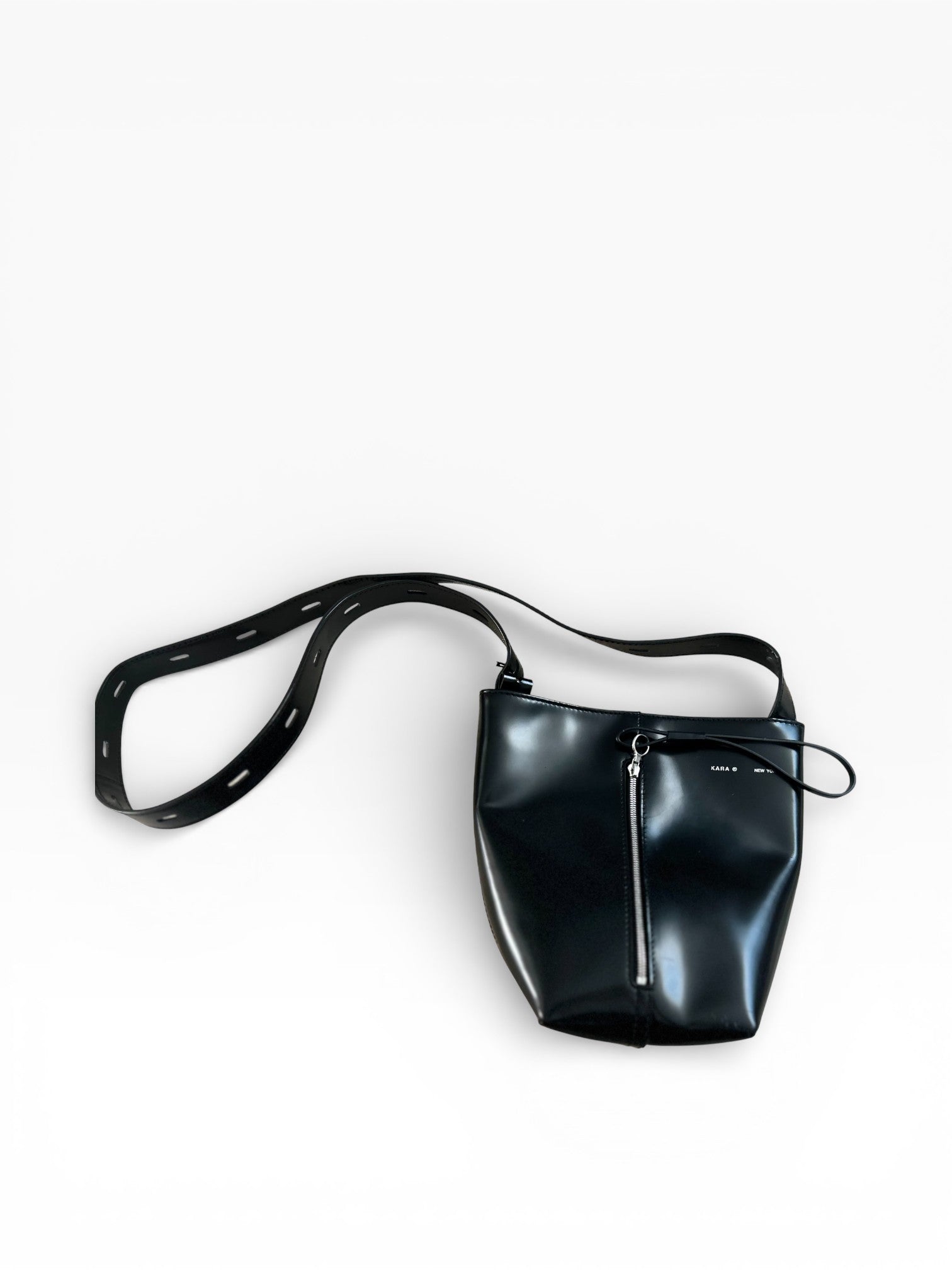 KARA New York Black Zip Bucket Bag