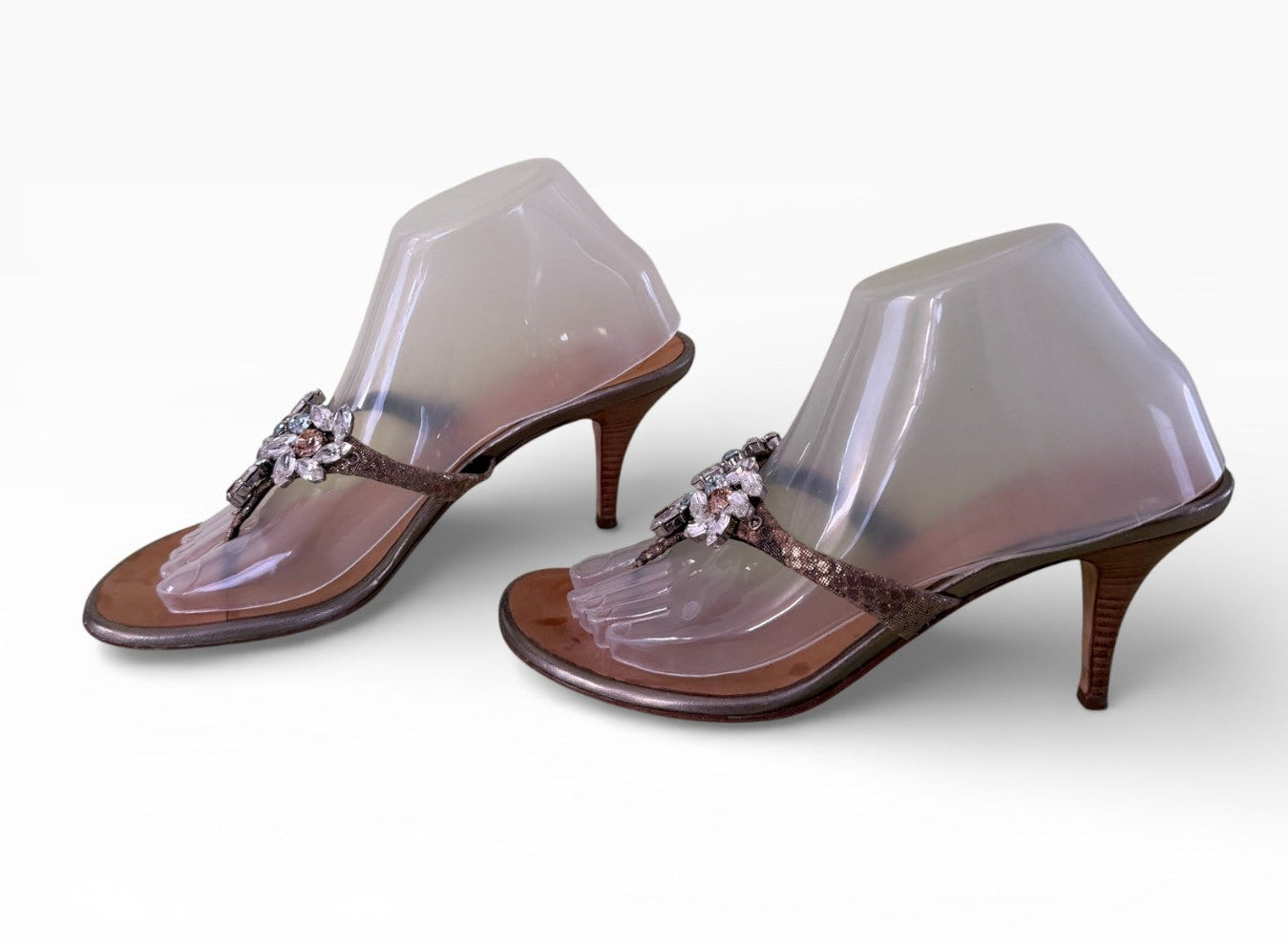Giuseppe Zanotti Crystal Cluster Thong Sandal Heels