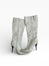 House of Deréon White & Gold Logo Boots