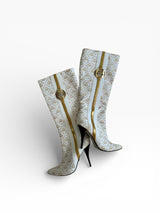 House of Deréon White & Gold Logo Boots