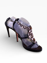 Giuseppe Zanotti Crystal Jewel Platform Strappy Heels