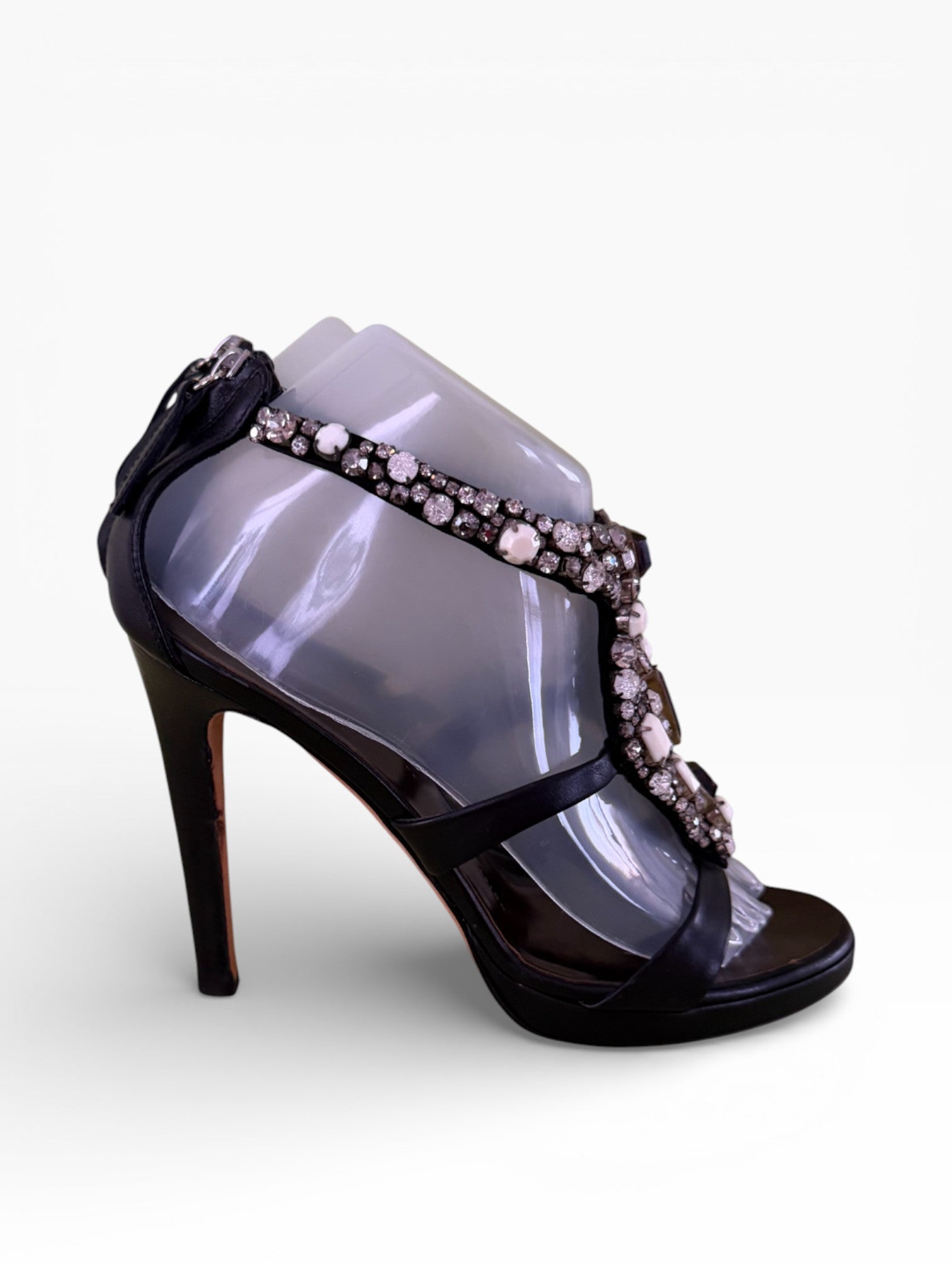 Giuseppe Zanotti Crystal Jewel Platform Strappy Heels