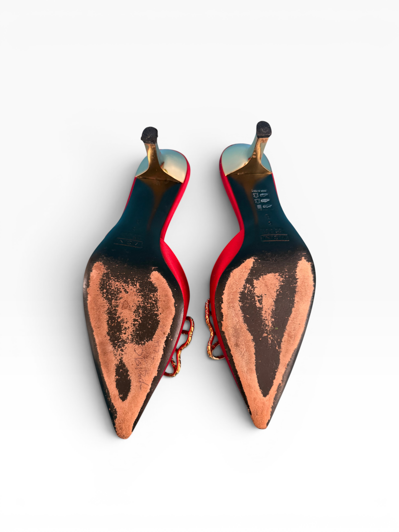 Giuseppe Zanotti Red Satin Crystal Butterfly Kitten Heel Mules