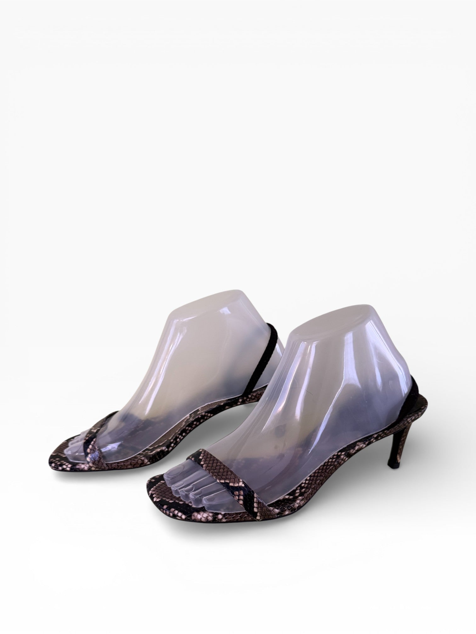 Jeffrey Campbell Snake Print Kitten Heel Sandals