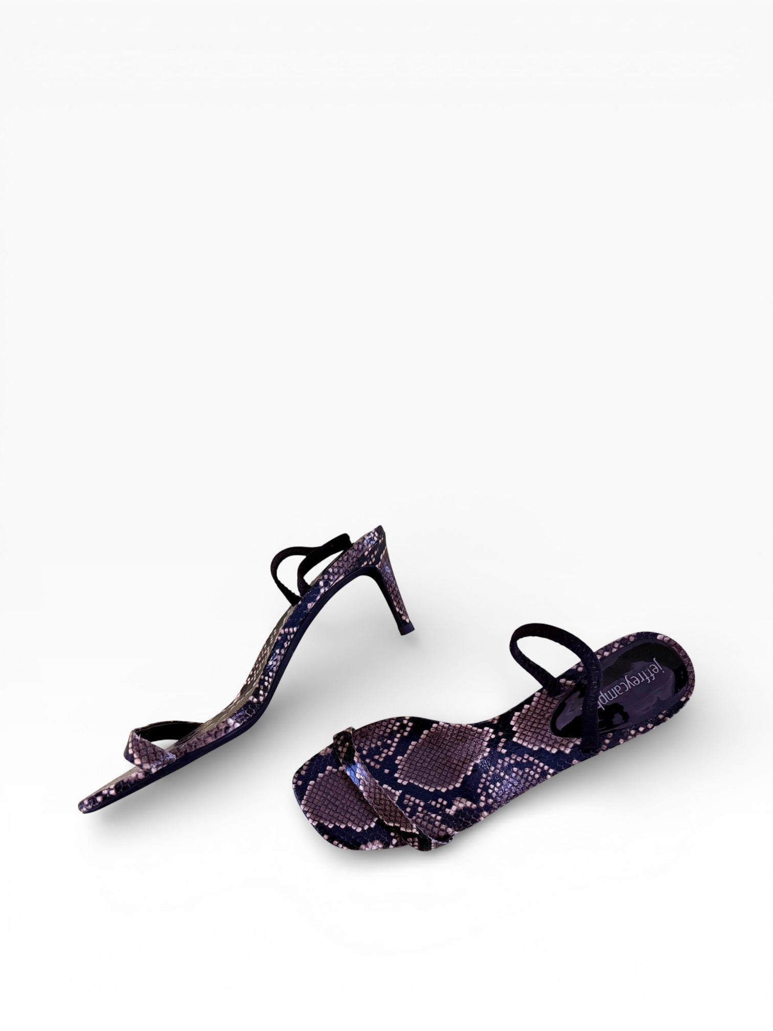 Jeffrey Campbell Snake Print Kitten Heel Sandals