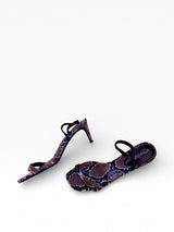 Jeffrey Campbell Snake Print Kitten Heel Sandals