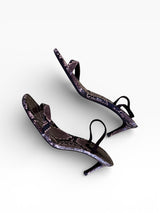 Jeffrey Campbell Snake Print Kitten Heel Sandals