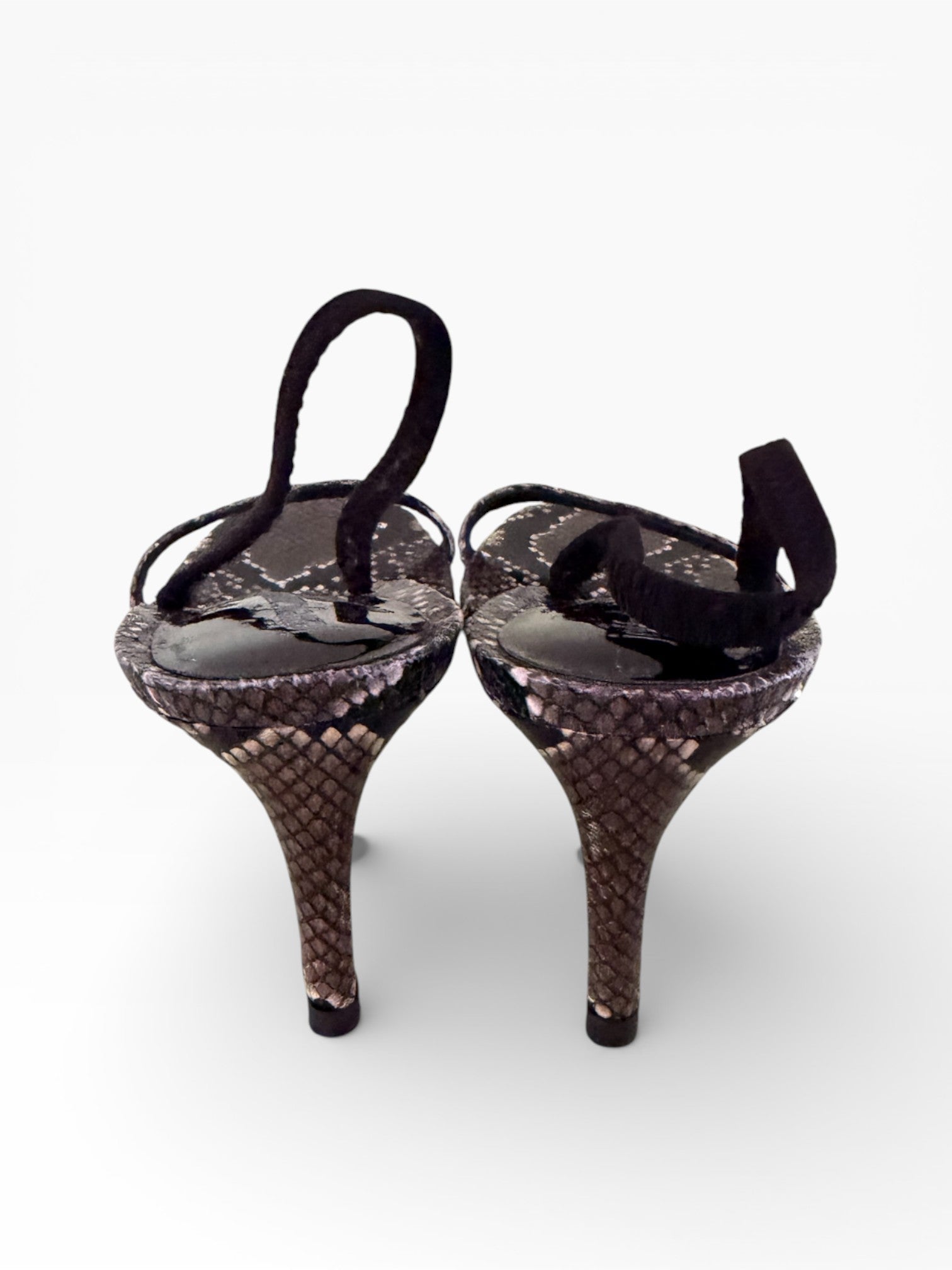 Jeffrey Campbell Snake Print Kitten Heel Sandals