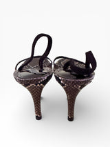 Jeffrey Campbell Snake Print Kitten Heel Sandals