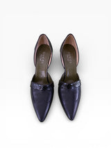 Gucci Python Strap D'Orsay Pointed Toe Pumps