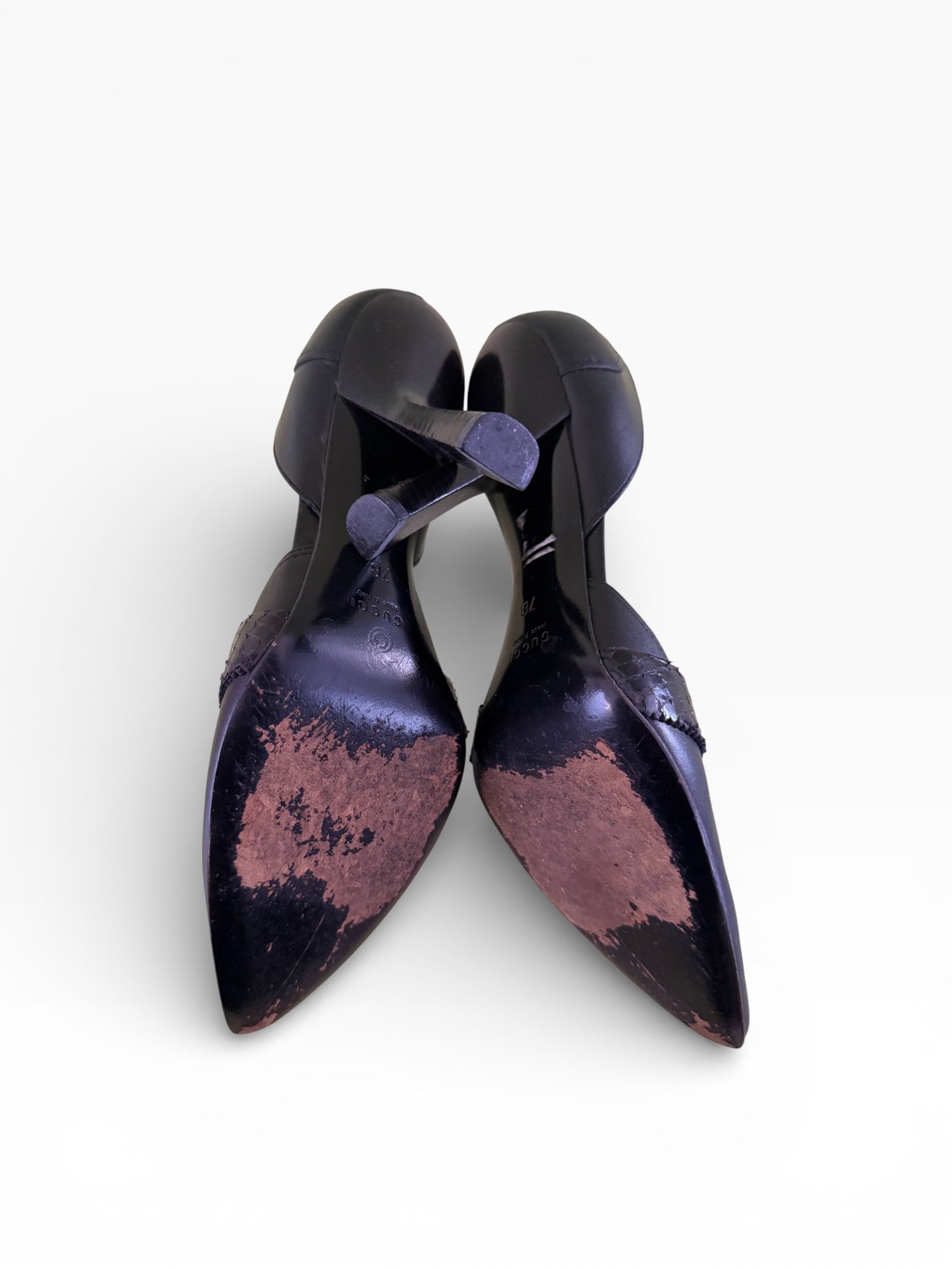 Gucci Python Strap D'Orsay Pointed Toe Pumps