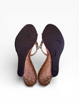 Giuseppe Zanotti Crystal Bead Rattan Wedge Sandals