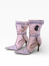 El Dantes Studded Chain Harness Stiletto Boots