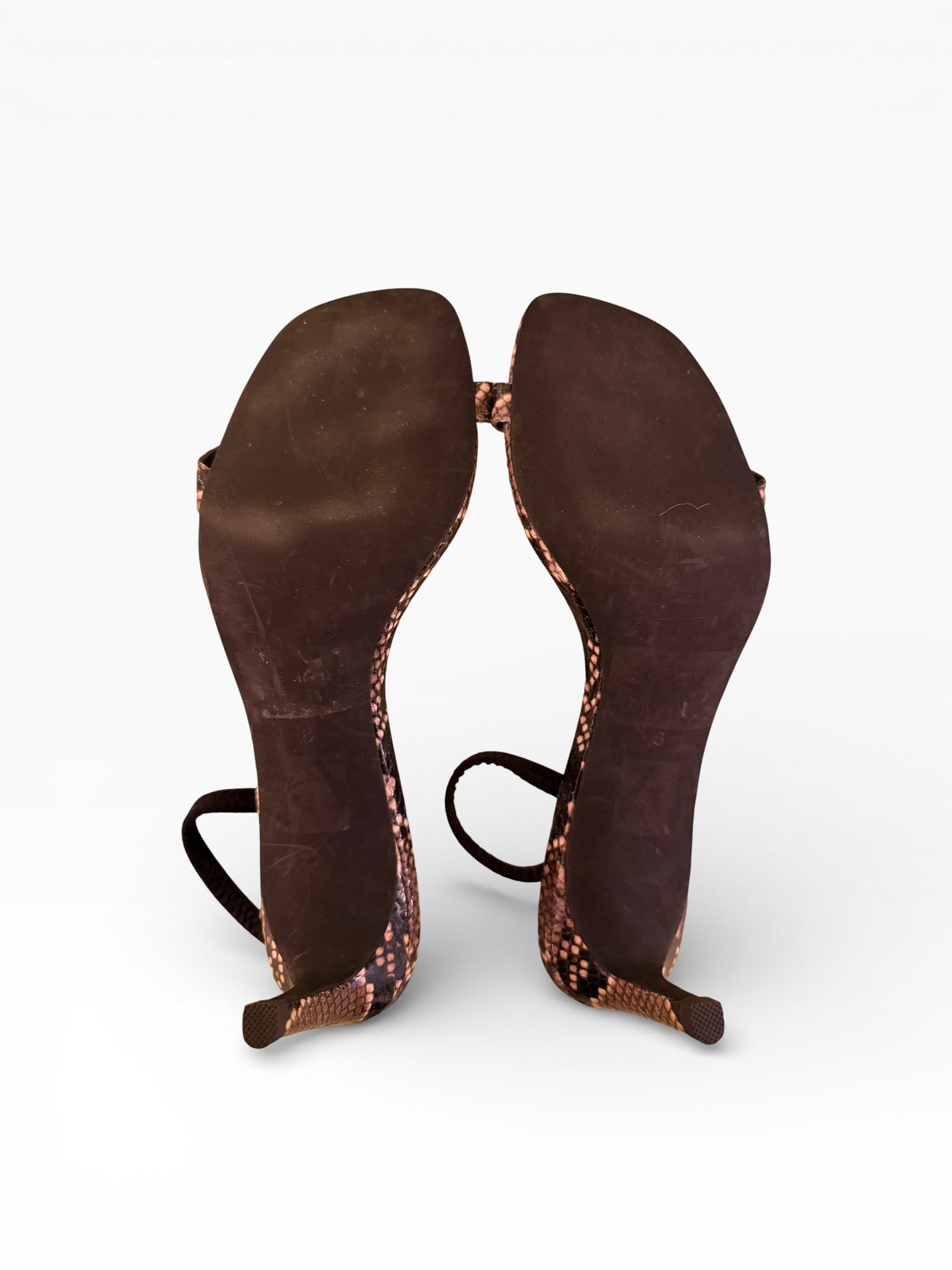 Jeffrey Campbell Snake Print Kitten Heel Sandals