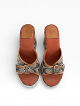 Vintage Coach Signature C Wedge Sandals