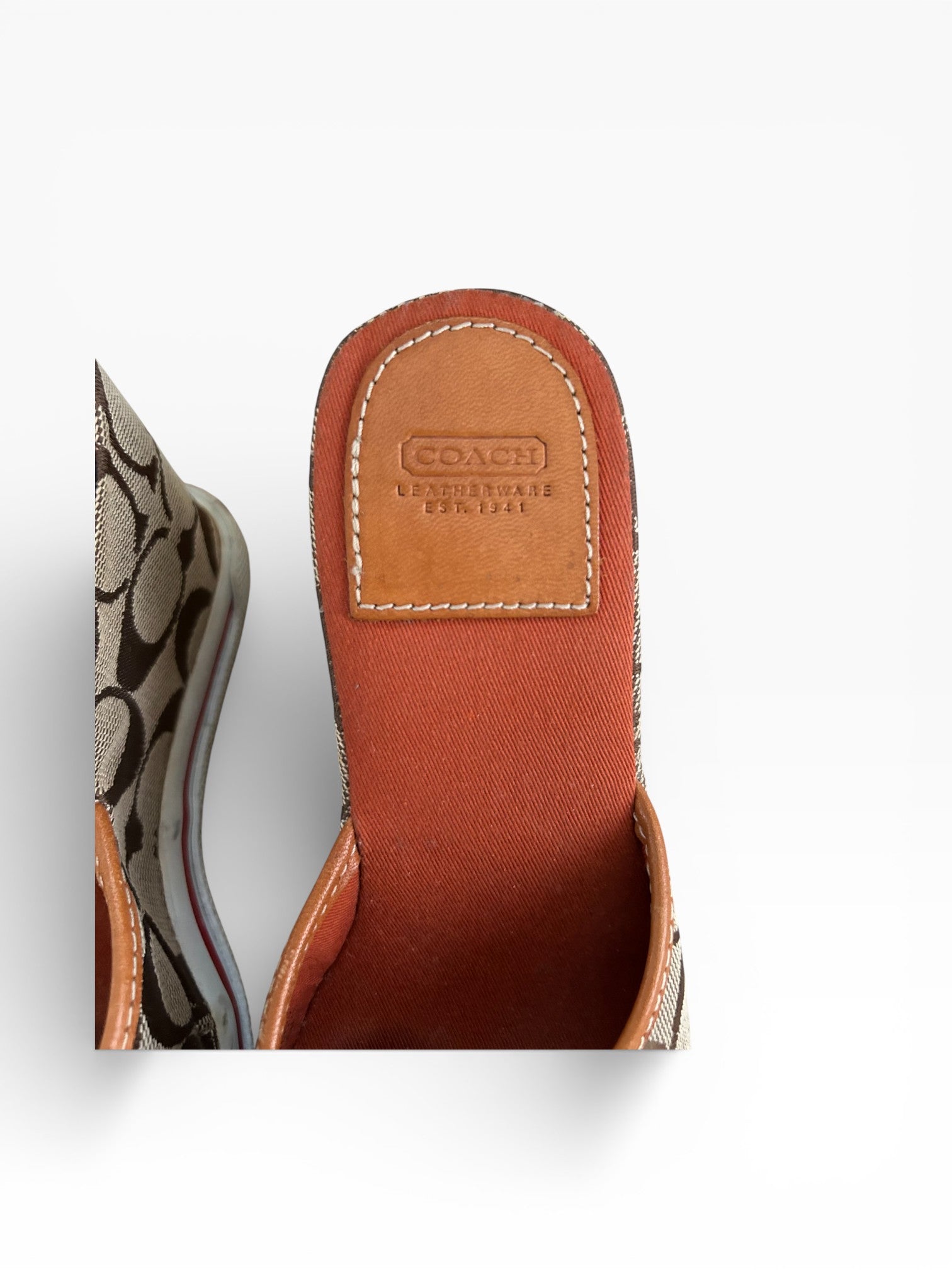 Vintage Coach Signature C Wedge Sandals
