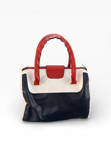 Tommy Hilfiger Red White Blue Colorblock Satchel Handbag