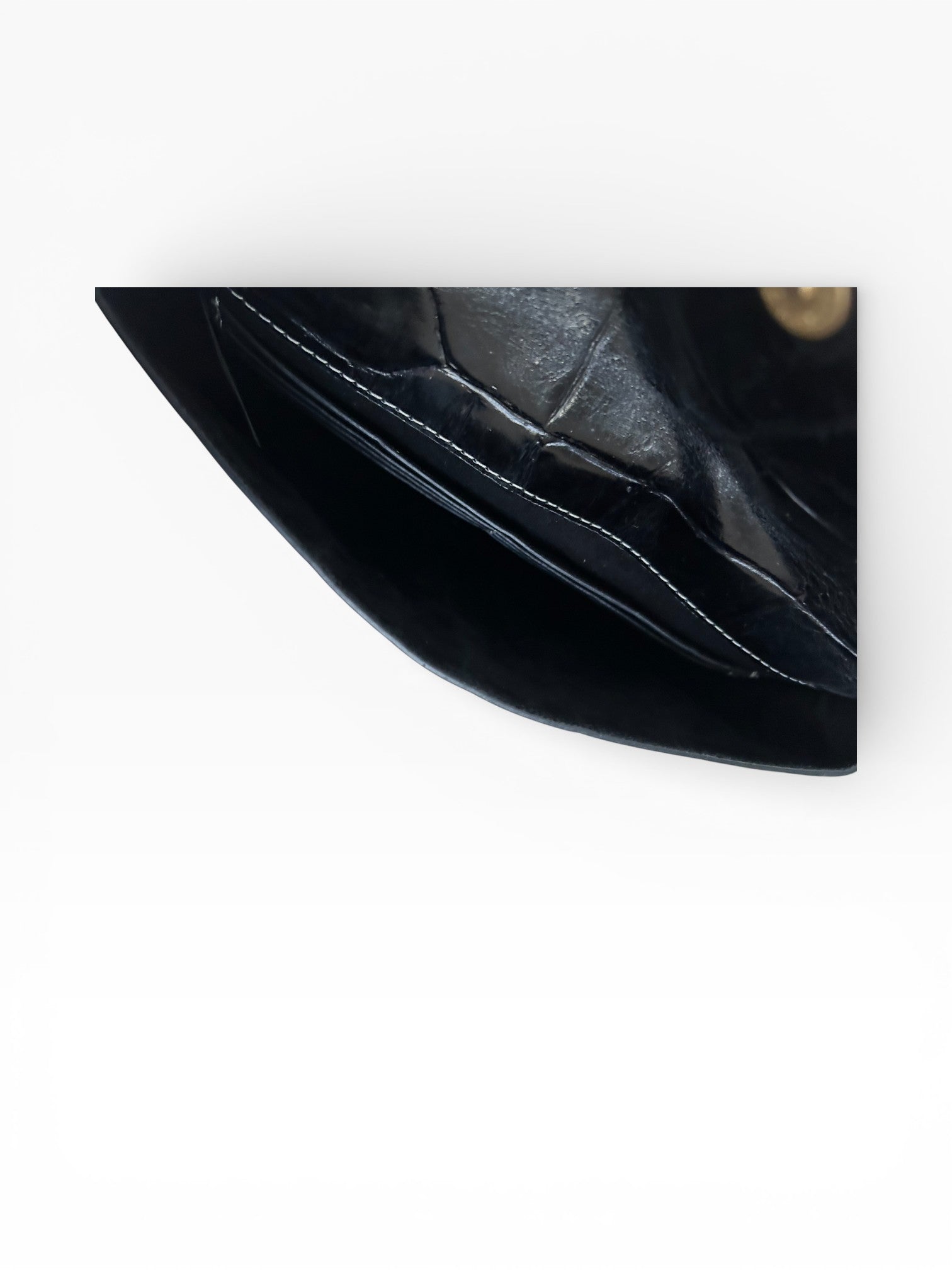 STAUD Croc-Embossed Leather Envelope Crossbody