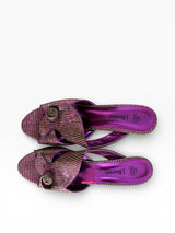 J. Reneé Metallic Purple Gold Kitten Heels