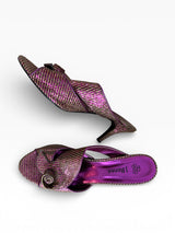 J. Reneé Metallic Purple Gold Kitten Heels