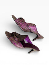 J. Reneé Metallic Purple Gold Kitten Heels