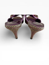 J. Reneé Metallic Purple Gold Kitten Heels