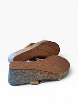 Baby Phat Gold Monogram Cork Wedges