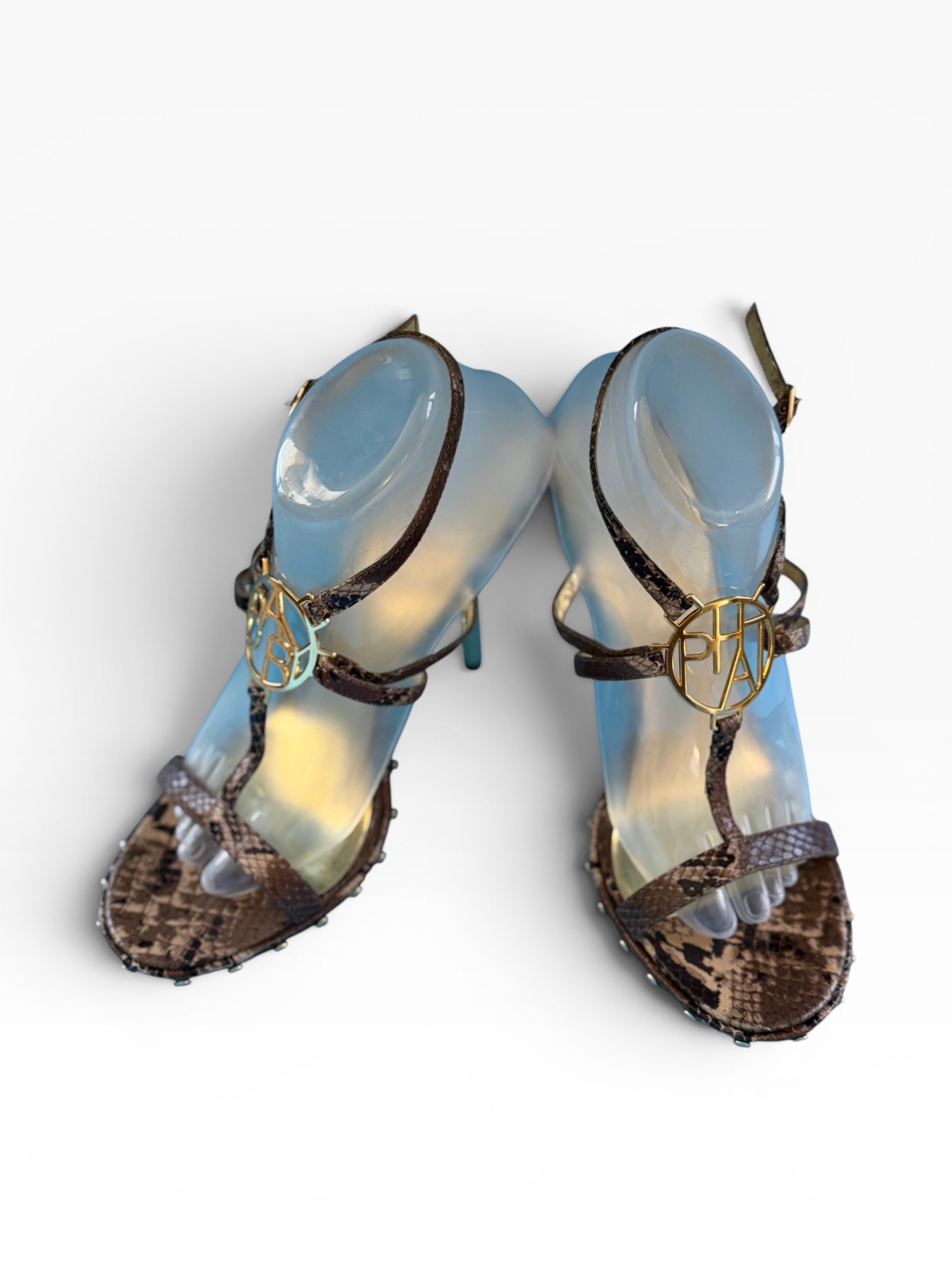 Baby Phat Python T-Strap Stiletto Sandals