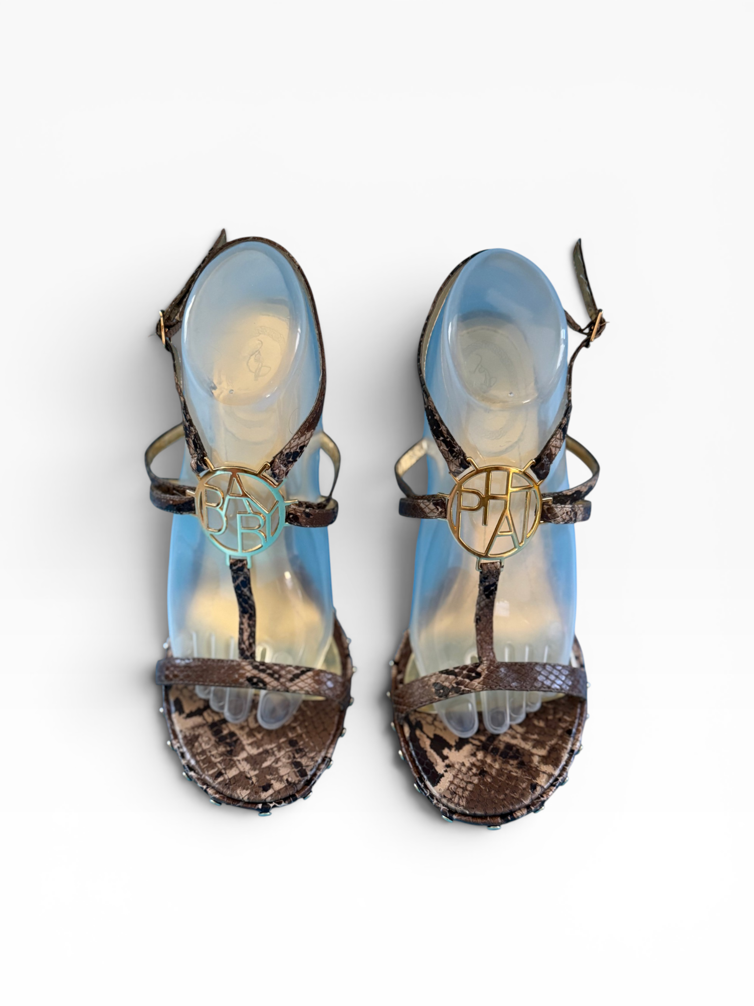 Baby Phat Python T-Strap Stiletto Sandals