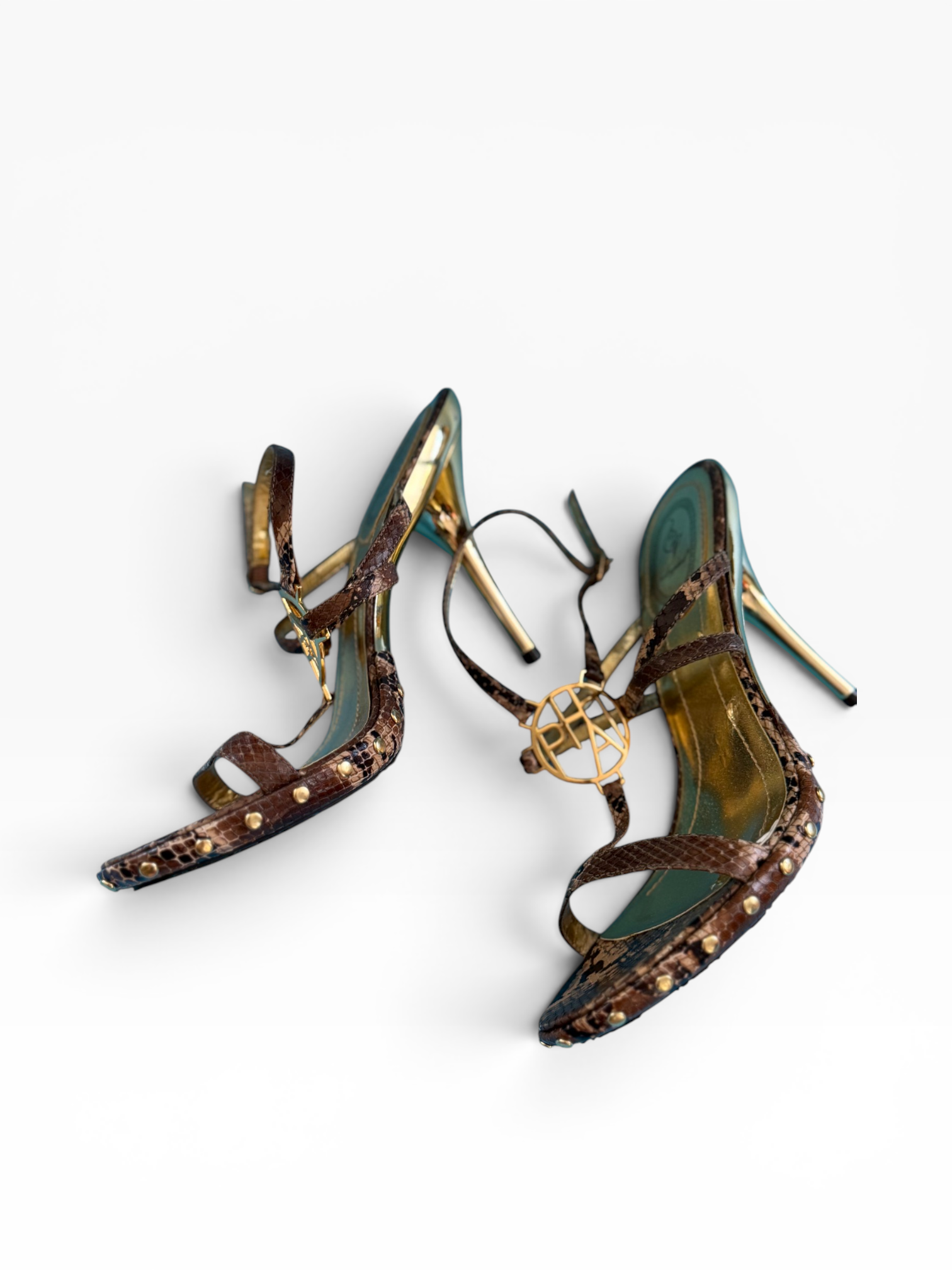Baby Phat Python T-Strap Stiletto Sandals