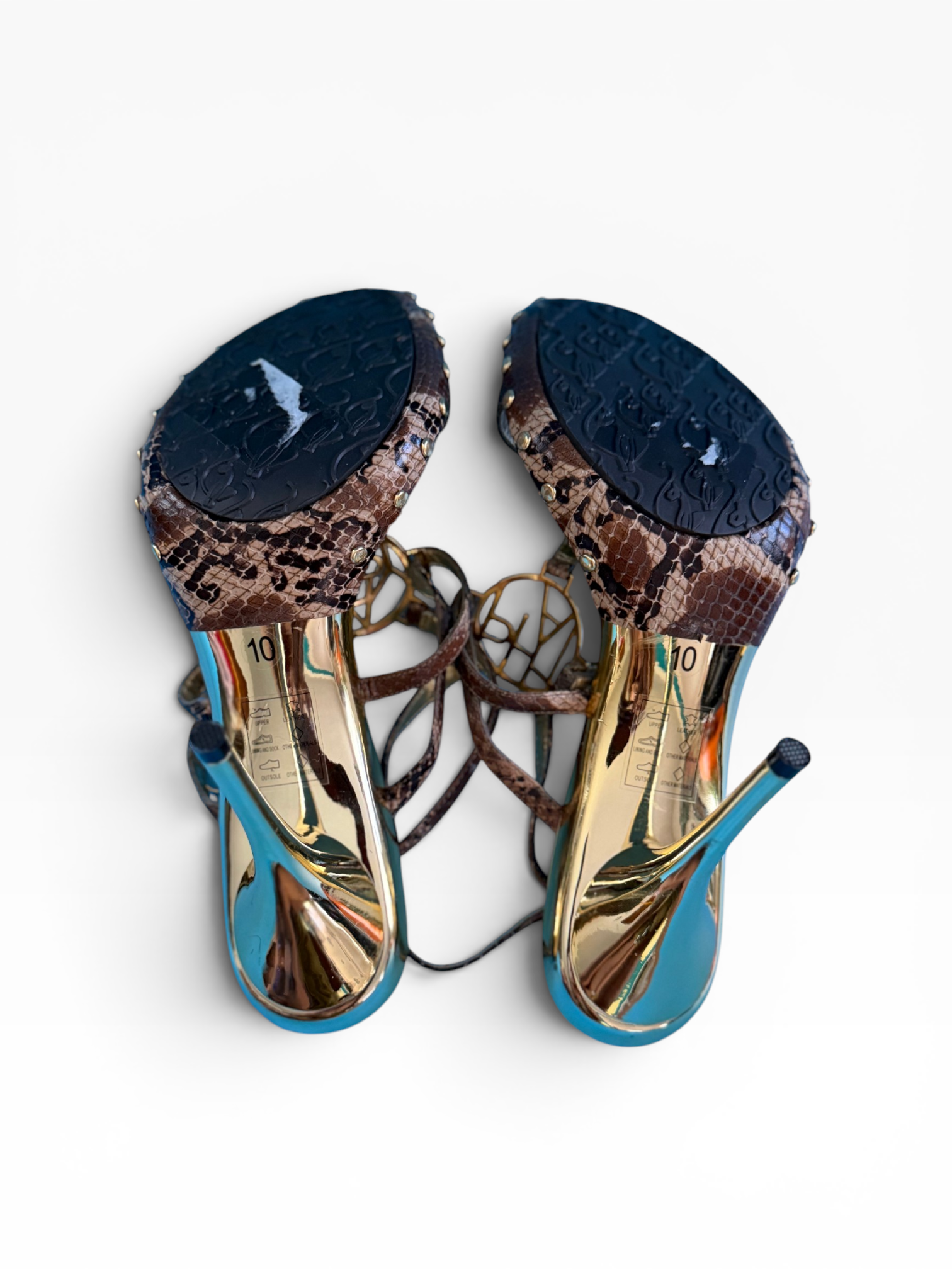 Baby Phat Python T-Strap Stiletto Sandals