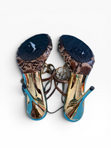 Baby Phat Python T-Strap Stiletto Sandals