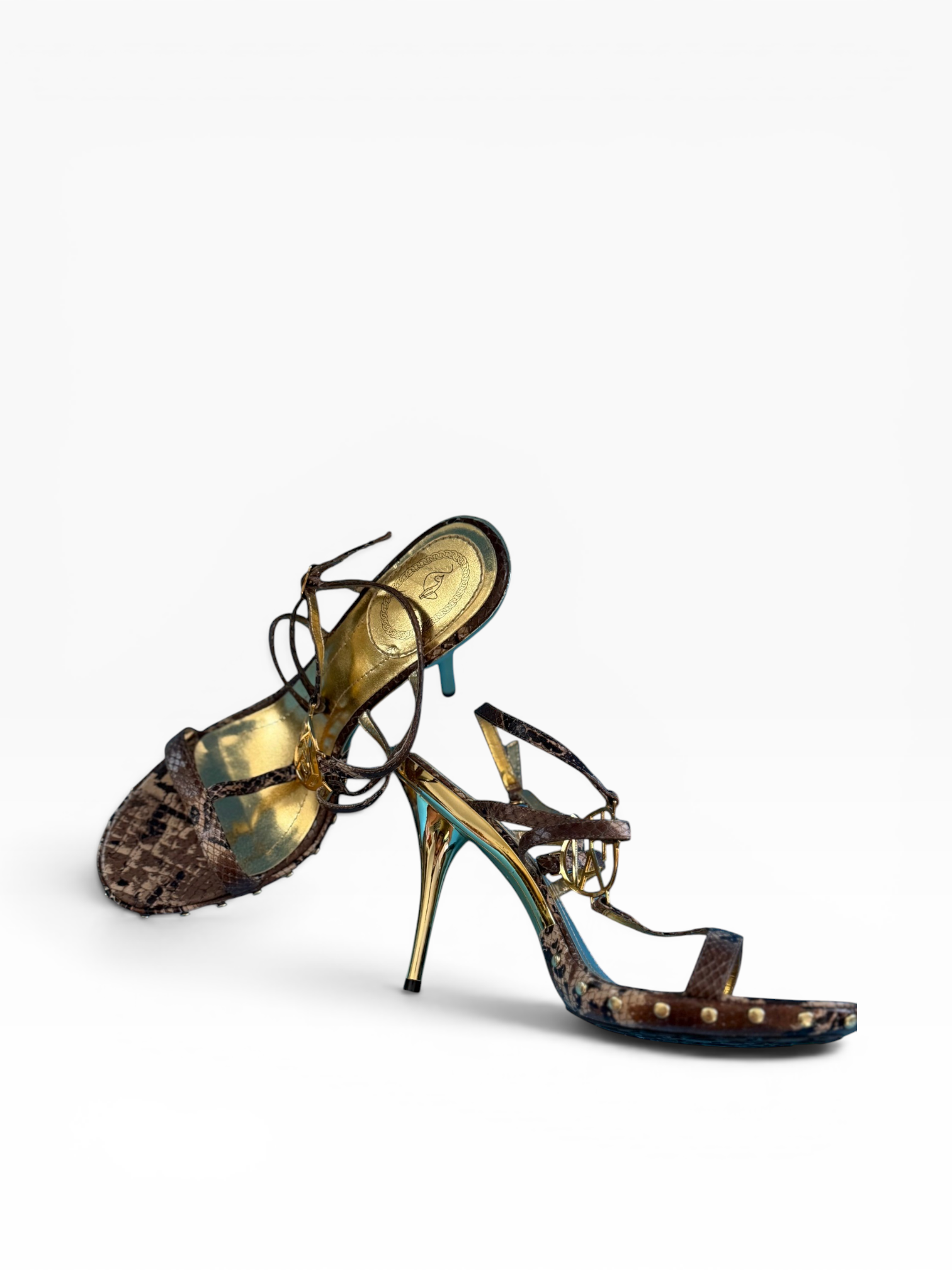Baby Phat Python T-Strap Stiletto Sandals