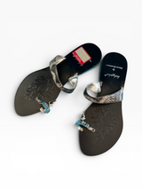 Baby Phat Snake Print Toe-Ring Sandals