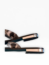 Baby Phat Snake Print Toe-Ring Sandals