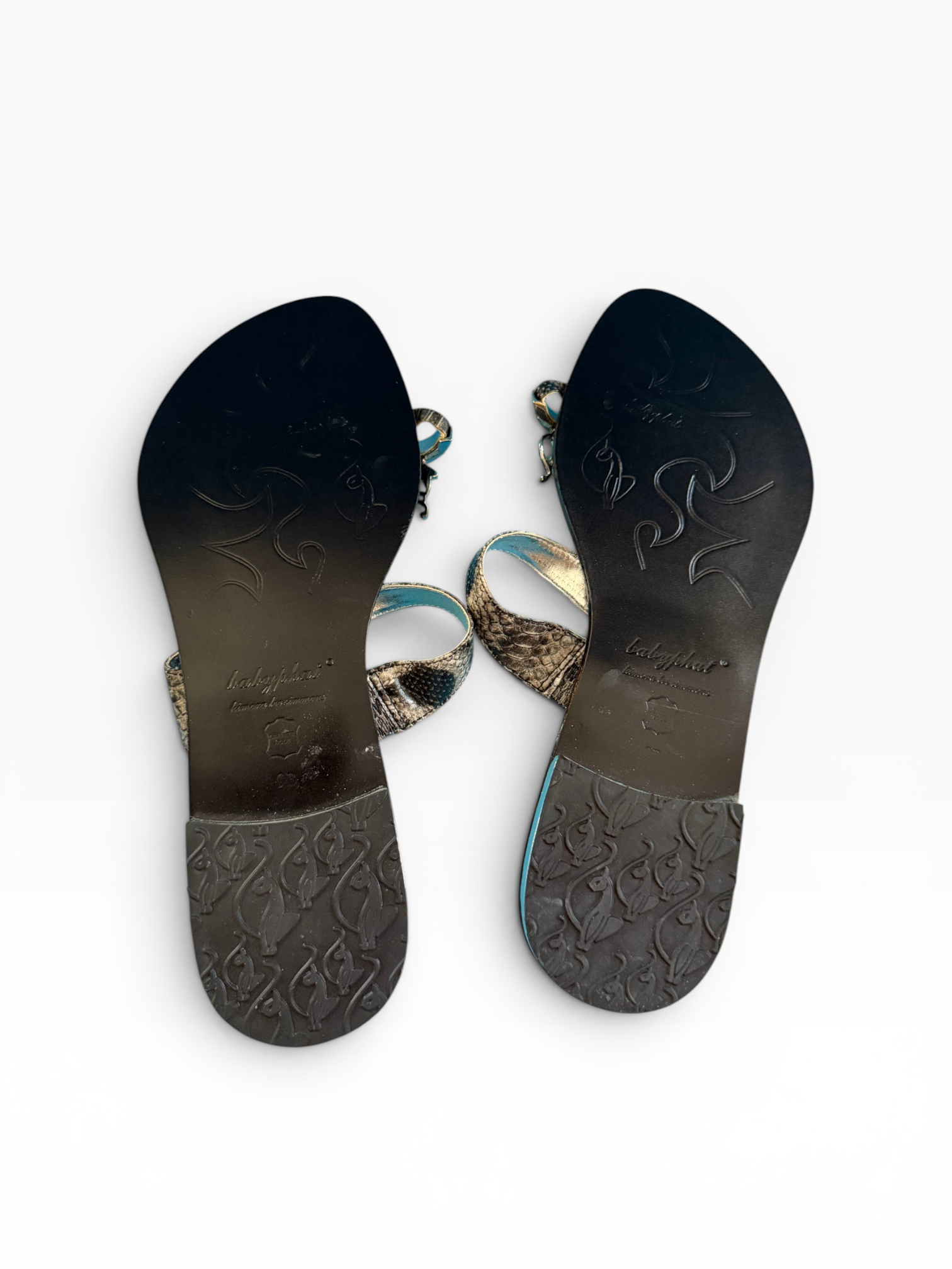 Baby Phat Snake Print Toe-Ring Sandals
