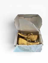 Baby Phat Metallic Python Wedge Sandals, Gold