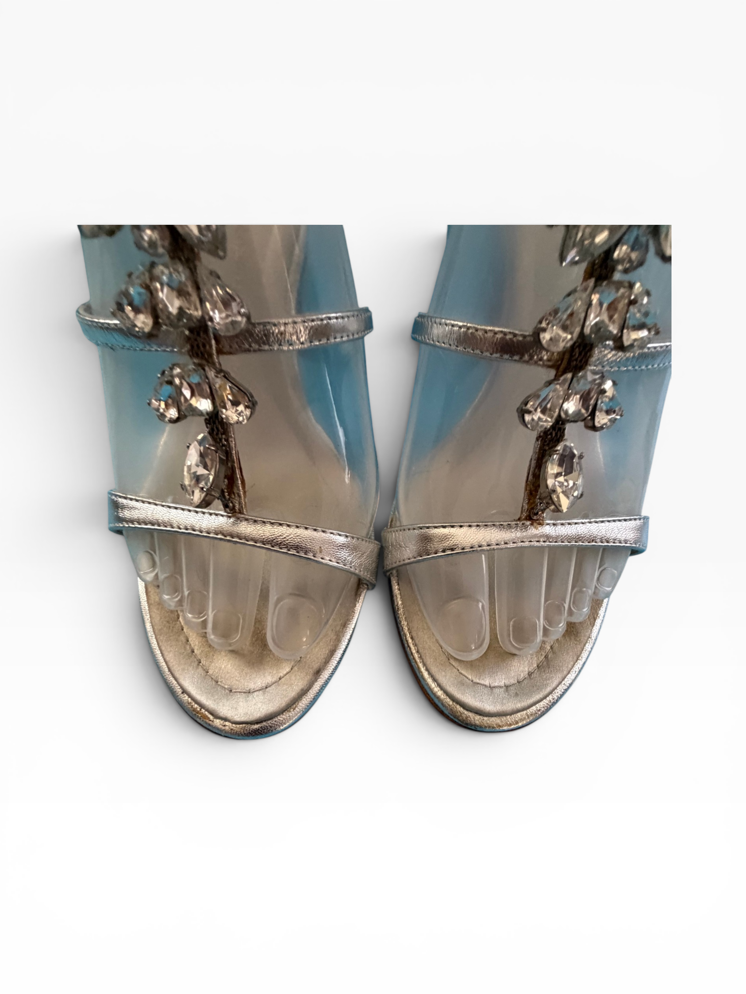 Giuseppe Zanotti "TAZ 90" Silver Crystal Flower Sandals