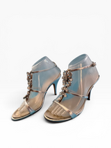 Giuseppe Zanotti "TAZ 90" Silver Crystal Flower Sandals
