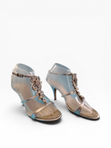 Giuseppe Zanotti "TAZ 90" Silver Crystal Flower Sandals