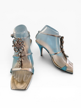 Giuseppe Zanotti "TAZ 90" Silver Crystal Flower Sandals