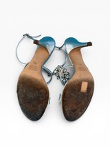 Giuseppe Zanotti "TAZ 90" Silver Crystal Flower Sandals