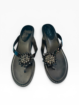 Coach Signature Beaded Platform Wedge Sandals