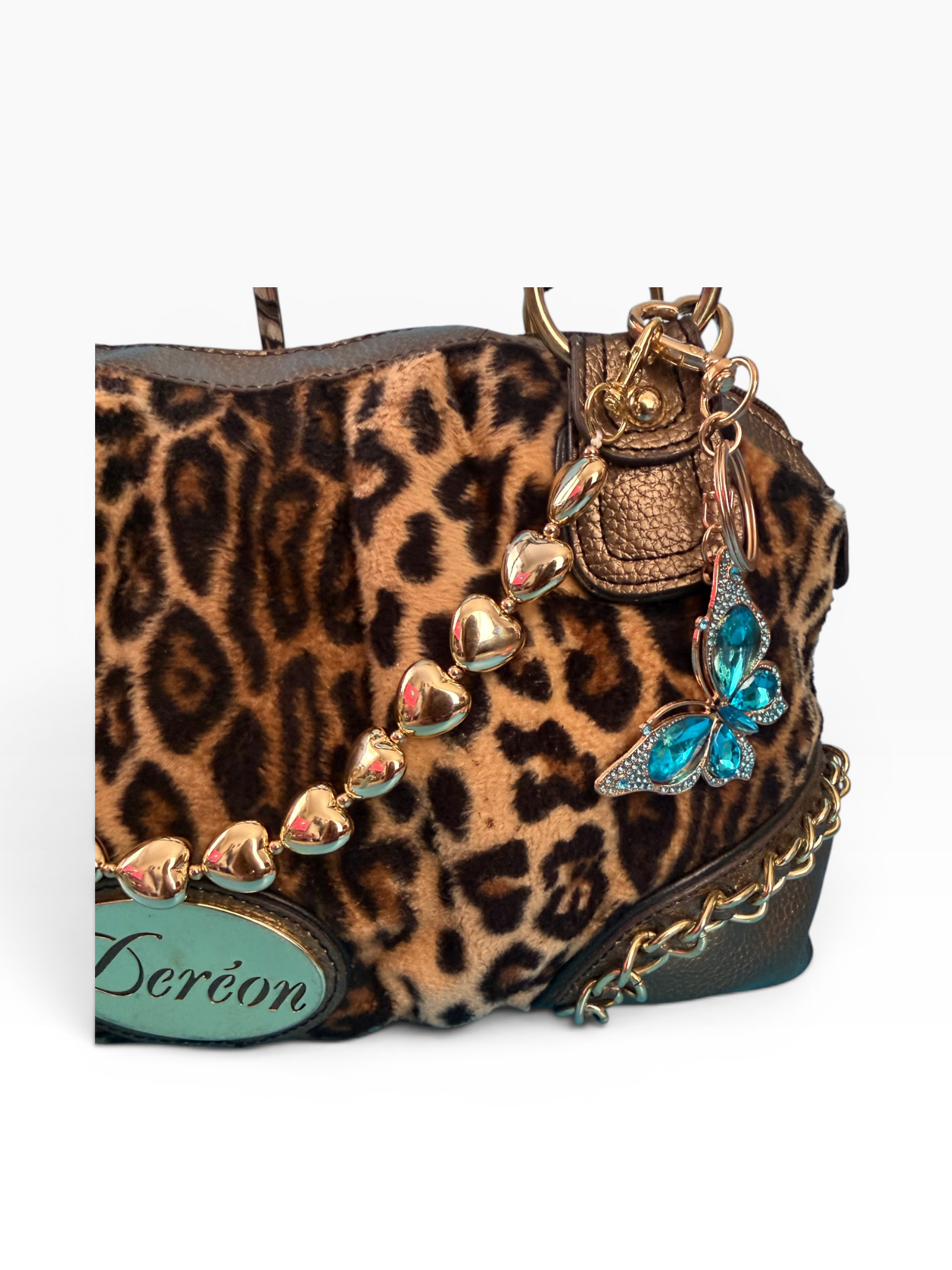 Deréon Leopard Faux Fur Satchel