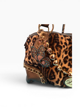 Deréon Leopard Faux Fur Satchel