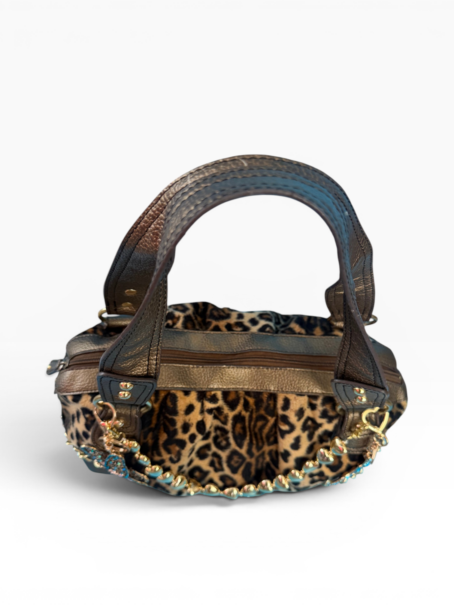 Deréon Leopard Faux Fur Satchel