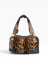 Deréon Leopard Faux Fur Satchel