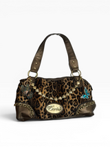 Deréon Leopard Faux Fur Satchel