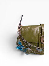 Rocawear Olive Patent Flap Shoulder Bag